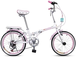 NOLOGO Folding Bike Bicycle Folding Bicycle Adult Men And Women Ultra Light Road Bike Portable City Bike Manned Bicycle Shock-absorbing Students (Color : Pink)