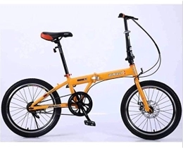 NOLOGO Folding Bike Bicycle Folding Bicycle Children 16 Inch Lightweight Women Adult Bicycle Ultra Light Portable Student Bicycle (Color : Yellow)