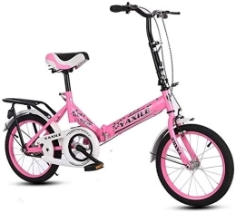 NOLOGO Bike Bicycle Folding Bicycle Compact City Bike Students Bicycle Lightweight Bike Adult Road Bike 20 Inch (Color : Pink)