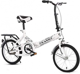NOLOGO Folding Bike Bicycle Folding Bicycle Compact City Bike Students Bicycle Lightweight Bike Adult Road Bike 20 Inch (Color : White)