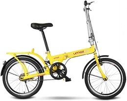 NOLOGO Bike Bicycle Folding Bicycle Female Adult Variable Speed Shocking Bicycle 20 Inch Student Male Portable Trunk Car Small Bicycle (Color : Yellow)