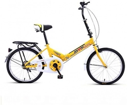 NOLOGO Folding Bike Bicycle Folding Bicycle For Adult Shock Absorption Ultra Light Bicycle Small 20 Inch Male Youth Student Bicycle (Color : Yellow)