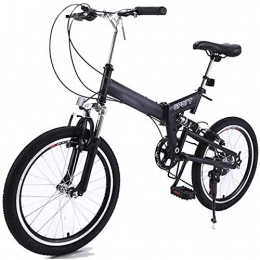 Bicycle Folding bicycle, mountain bike 20 inch 7 speed variable adult outdoor riding trip electric bikes for adults JIAJIAFUDR (Color : Black)