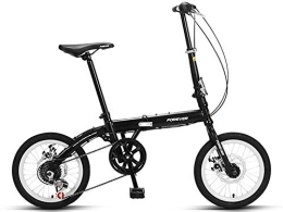 NOLOGO Folding Bike Bicycle Folding Bicycle Road Bike 16 Inch Bicycle Kids Bicycle Shock-absorbing Variable Speed Bike Adult City Bike Compact Bicycle Students Mini (Color : Black, Size : 6 speed)