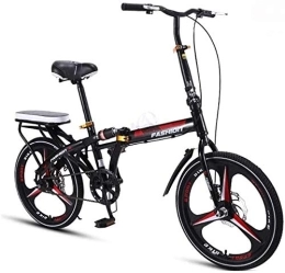 NOLOGO Folding Bike Bicycle Folding Bicycle Ultra Light Bicycle Portable Bicycle Variable Speed Shock Absorption Small Wheel 20 Inch Students (Color : Black)