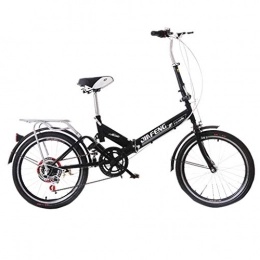 WLGQ Bike Bicycle Folding Bicycle Universal 6 Kinds Of Variable Speed 20 Inch Wheel Bicycle Portable Adult Men And Women Bicycle (Color : WHITE, Size : 155 * 30 * 94 CM)