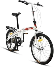 NOLOGO Folding Bike Bicycle Folding Bicycle Variable Speed Bicycle Adult Men And Women Ultra Light Road Bike Portable City Bike Manned Mini (Color : White Red)