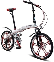 NOLOGO Folding Bike Bicycle Folding Bicycle Variable Speed Bicycle Mountain Bike City Bike Adult Students Kids Bicycle Road Bike 16 Inch Aluminum Alloy Lightweight (Color : White)