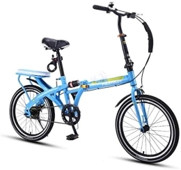NOLOGO Folding Bike Bicycle Folding Bike 20 Inch Bike Shock Absorb Vehicle Male Female Bicycle Bicycle Adult Bicycle (Color : Blue)