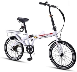 NOLOGO Bike Bicycle Folding Bike 20 Inch Bike Shock Absorb Vehicle Male Female Bicycle Bicycle Adult Bicycle (Color : White)
