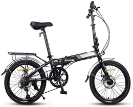 NOLOGO Folding Bike Bicycle Folding Bike, Adults Women Light Weight Foldable Bicycle, 20 Inch 7 Speed Mini Bikes, Reinforced Frame Commuter Bike, Aluminum Frame, Orange (Color : Black)