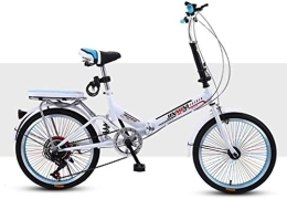 NOLOGO Folding Bike Bicycle Folding Bike Bicycle for Adult Shock-absorb Bicycle 20 Inch Adult Student Single Variable Speed Bicyclee Lightweight