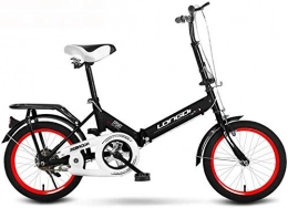 Sooiy Folding Bike Bicycle Folding Bike for Adult Bicycle Student Bicycle Ultralight Carbon Steel 16 Inch Kids Bicycle (Color : Black) Bicicletas de carretera