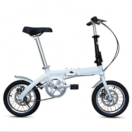 AMEA Folding Bike Bicycle Folding Bike for Adults Men And Women, 14 Inches Wheels Single Speed Lightweight Cycling Student Girls Boys Kids Urban Commuter Ladies, Rear Carry Rack, White, 14 Inch