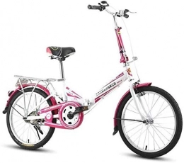 NOLOGO Bike Bicycle Folding Bike Road Adults Folding Mini Ultralight Bicycle Shopper Bicycle Students Bike 20 Inch (Color : Pink 1)