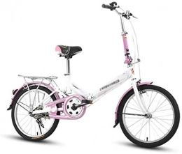 NOLOGO Bike Bicycle Folding Bike Road Adults Folding Mini Ultralight Bicycle Shopper Bicycle Students Bike 20 Inch (Color : Pink 2)