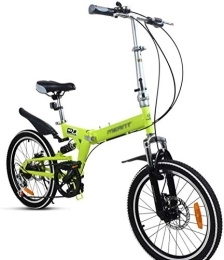 Aoyo Bike Bicycle Folding Bike Variable Speed ​​Mountain Bike For Adult For Kids Road Bike For Students Pedal Bicycles for Men And Women (Color : Green, Size : 20inch)