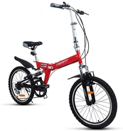 Aoyo Folding Bike Bicycle Folding Bike Variable Speed ​​Mountain Bike For Adult For Kids Road Bike For Students Pedal Bicycles for Men And Women (Color : Red, Size : 20inch)