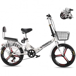  Folding Bike Bicycle Fork Folding Bike For Adult Student Children 20 Inch Foldable Bike Folding Bicycle Double Disc Brake With Variable Speed Bicycle Shock Absorbers, Black