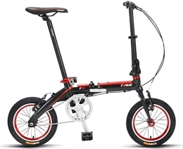 NOLOGO Bike Bicycle Mini Folding Bike, Adults 14" Single Speed Foldable Bicycle, Junior School Students Light Weight Folding Bike, Lightweight Portable (Color : Black)