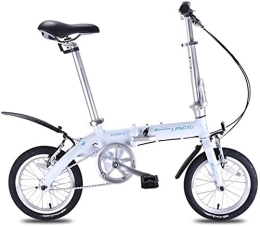 NOLOGO Folding Bike Bicycle Mini Folding Bikes, Lightweight Portable 14" Aluminum Alloy Urban Commuter Bicycle, Super Compact Single Speed Foldable Bicycle, Purple (Color : White)