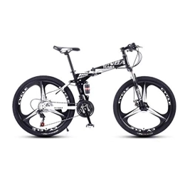 Waqihreu Bike Bicycle Mountain Bike 24 / 27 Speed 3 Spoke 26-inch Wheels Double Disc Brake Folding Bike for Teens (White, 27 speed)