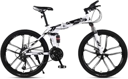 Generic Bike Bicycle, Mountain Bike Child Bicycles 21 / 24 / 27 Speed Steel Frame 26 Inches 10-Spoke Wheels Suspension Folding Bike, Black, 24speed