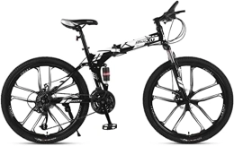 Generic Bike Bicycle, Mountain Bike Child Bicycles 21 / 24 / 27 Speed Steel Frame 26 Inches 10-Spoke Wheels Suspension Folding Bike, White, 24speed