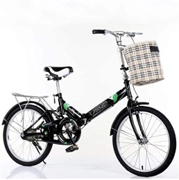 NOLOGO Folding Bike Bicycle New Folding Male And Female Bicycle 20 Inch Shock Absorption Students Lightweight Ultra Light Bicycle (Color : Black)