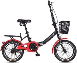 NOLOGO Folding Bike Bicycle Outdoor Folding bicycle adult Compact City Bike Manned bicycle Shock-absorbing students bike Lightweight Commuting Bike 16 inch Shopper Bicycle (Color : Red)