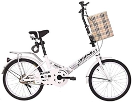 NOLOGO Folding Bike Bicycle Small Work Portable Adult Ladies Folding Bicycle Multi-functional Student Bicycle Girls Walking Bicycle (Color : White)