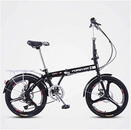 NOLOGO Folding Bike Bicycle Women Folding Bike, 20 Inch 7 Speed Adults Foldable Bicycle Commuter, Light Weight Folding Bikes, High-carbon Steel Frame, Pink Three Spokes (Color : Black Three Spokes)