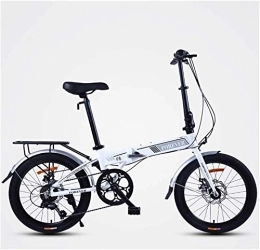 NOLOGO Folding Bike Bicycle Women Folding Bike, 20 Inch 7 Speed Adults Foldable Bicycle Commuter, Light Weight Folding Bikes, High-carbon Steel Frame, Pink Three Spokes (Color : White)