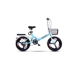  Folding Bike Bicycles for Adults 20 Inch 6 Speed Folding Bicycle Women's Adult Ultralight Variable Speed Portable Lightweight Adult Male Bicycle (Color : Blue)