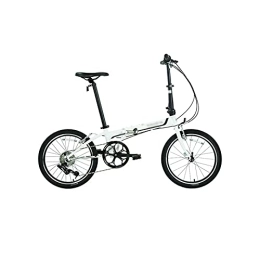  Bike Bicycles for Adults Bicycle, Folding Bicycle 8-Speed Chrome Molybdenum Steel Frame Easy Carry City Commuting Outdoor Sport (Color : White)