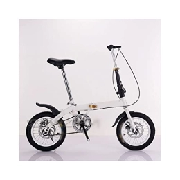  Folding Bike Bicycles for Adults Folding Bicycle 14" for Women Portable Bike Outdoor Subway Transit Vehicles Foldable Bicicleta (Color : White)