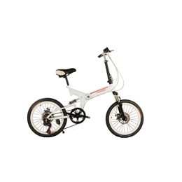  Folding Bike Bicycles for Adults Folding Bicycle Aluminum Alloy Light Weight Portable 7 Speeds Wheel Disc Brake Fast Racing Bike Daily Commute Bike (Color : White)