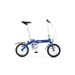   Bicycles for Adults Folding Bicycle Bike Aluminum Alloy Frame 14 Inch Single Speed Super Light Carrying City Commuter Mini (Color : Blue)