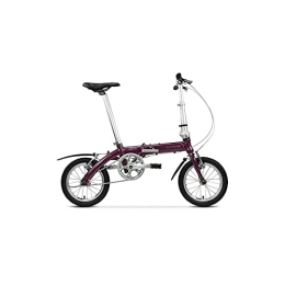  Folding Bike Bicycles for Adults Folding Bicycle Bike Aluminum Alloy Frame 14 Inch Single Speed Super Light Carrying City Commuter Mini (Color : Purple)