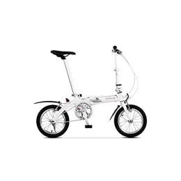   Bicycles for Adults Folding Bicycle Bike Aluminum Alloy Frame 14 Inch Single Speed Super Light Carrying City Commuter Mini (Color : White)