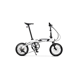  Bike Bicycles for Adults Folding Bicycle Dahon Bike Aluminum Alloy Frame Curved Beam Portable Outdoor (Color : White)