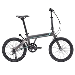  Folding Bike Bicycles for Adults Single-arm Folding Bike 20-inch Carbon Fiber Single-arm Folding Bike withfolding Bike (Color : Grey-Green)