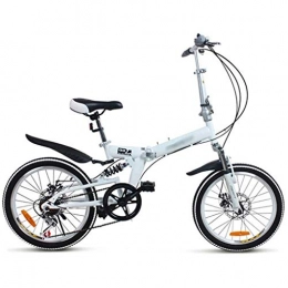 TYPO Bike Bicycles Variable Speed ?Folding Bike Adult Children Outdoor Bicycle Park Travel Bicycle Outdoor Leisure Bicycle Mountain Bike Student Bicycle (Color: White, Size: 20inch)