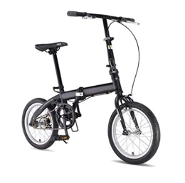 Bidetu Folding Bike Bidetu Adult Folding Bicycle Lightweight Unisex Men City Bike 15-inch Wheels Aluminium Frame Ladies Shopper Bike With Adjustable Handlebar & Seat, single-speed, v Type Brakes / Black