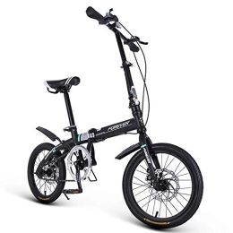 Bike  Bike 16 Inch Foldable Bicycles Light And Portable Adult Men And Women Mini High Carbon Steel Folding Frame Mechanical Disc Brake City Commuter Car Black Red Blue