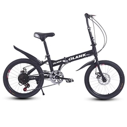 Bike  Bike 20 Inches Foldable Bicycle 6 Speeds Front And Rear Mechanical Disc Brakes High Carbon Steel Frame Student Adult City Men's And Women's Super Light Driving A Commuter Car Yellow Black