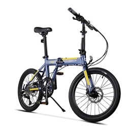 Bike Folding Bike Bike 20 Inches Foldable Bicycle 9 Speed Men's And Women's City Disc Brake Aluminum Alloy Sports Black Blue
