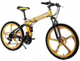Bike Bike Bike Folding, Downhill Bicicleta Mtb Mountain Bicycle One Piece Wheel 24 / 26 Inch 21 / 24 / 27 Speed Carbon Steel 0724 (Color : 26 Inch, Size : 21 speed)