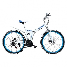  Folding Bike Bike Folding Mountain 21-Speed Dual Butterfly Brakes, Front And Rear Double Shock Absorption Design, 24 Inch / 26 Inch Fashion Commuter Outdoor Riding