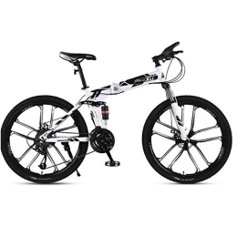 Bike Folding Bike Bike Folding Mountain Adult Off-road Variable Speed Racing Car Men And Women Student Bicycle 26 Inch 21 Speed Dust-proof Rear Shock Front And Rear Dual Disc Brakes White Black Blue Red